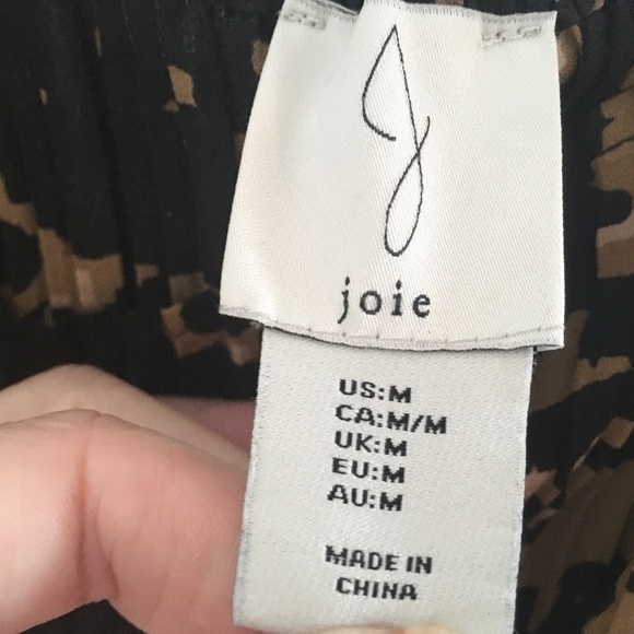 Revolve x Joie Ribbed Silky Tank top Blouse Animal print Leopard Black tan Sz M - Picture 2 of 13